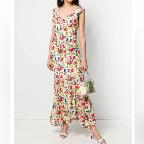 Saloni YELLOW FLORAL DRESS SIZE US2 - Picture 1 of 5